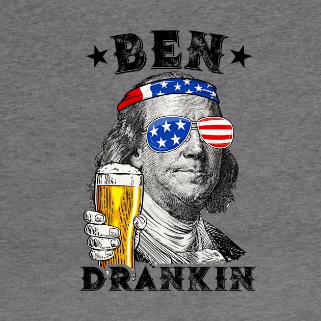 4th of July Shirt, Funny American Shirt, Ben Drankin, Beer Drinking Gift, Ben Franklin T-shirt for men and women by mittievance